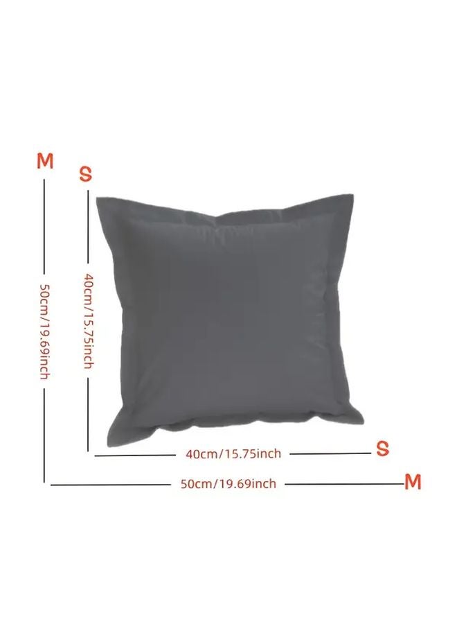 Dark Blue Square Pillow Cover Set 2 Pieces 19 69 Inch Solid Color Decorative Cushion Case - Image 3